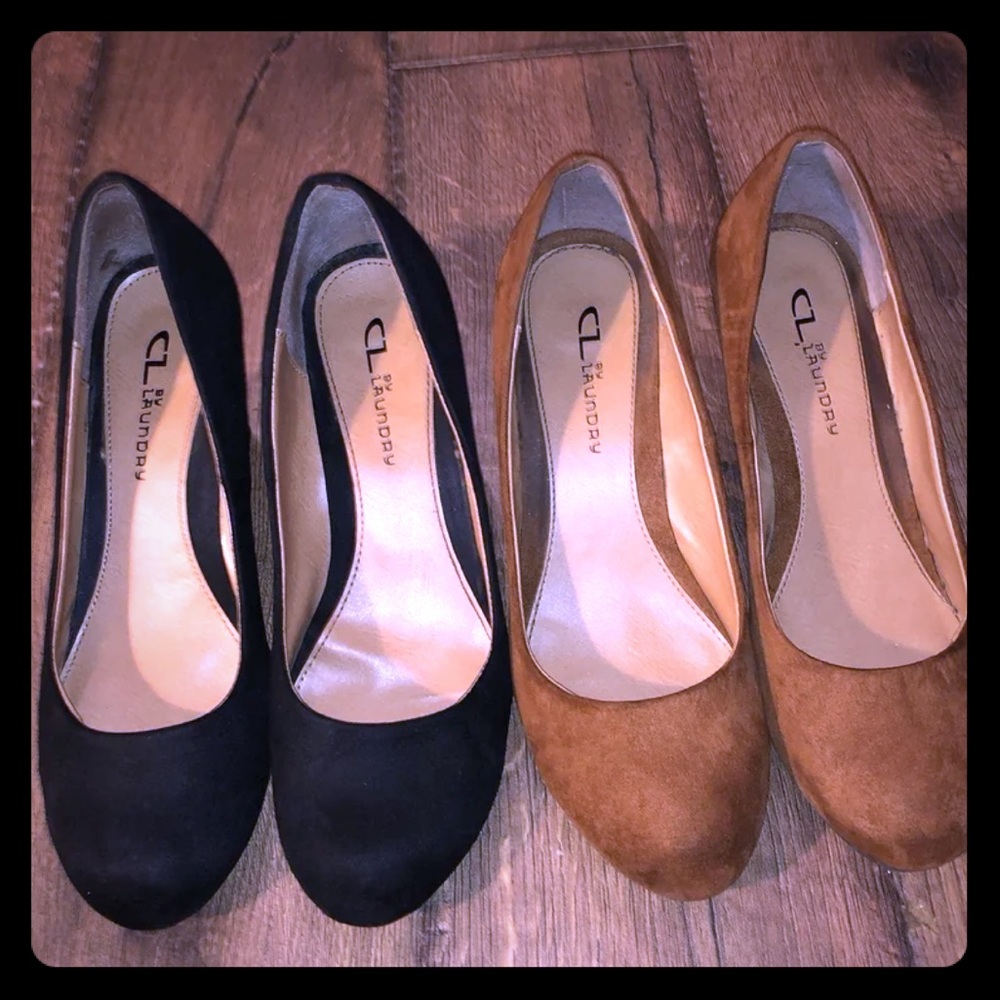 Chinese Laundry size 8.5 wedge suede heel black